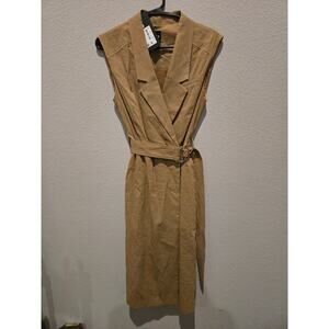 Hugo Boss Women's Belted Wrap Dress Brown Knee Length Size 6 NWT 595